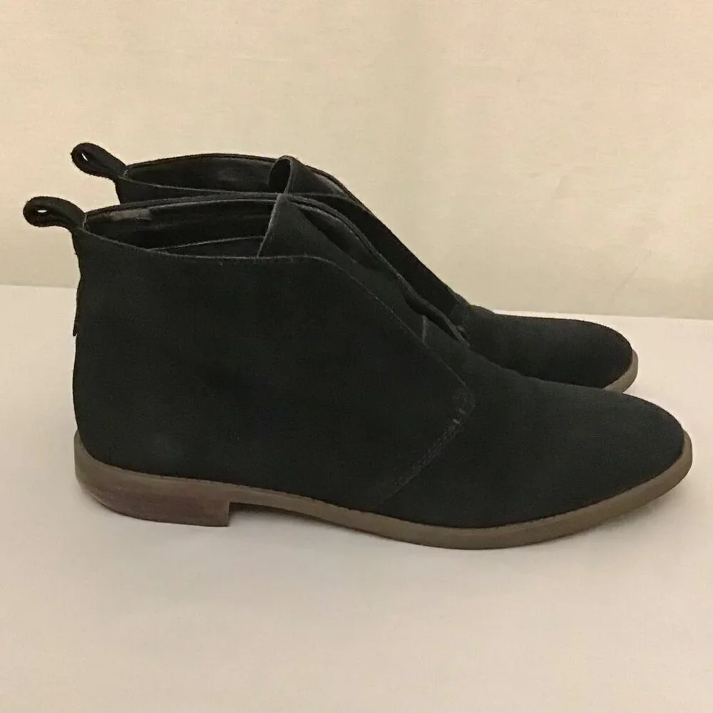 Franco Sarto 11 Men’s Suede Leather Ankle Boots Black Slip On Shoes